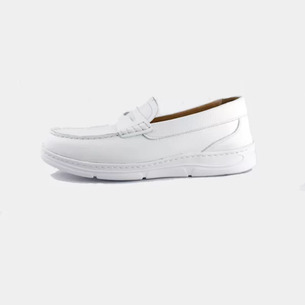 Mocassin confort SM124 blanc cuir..........  